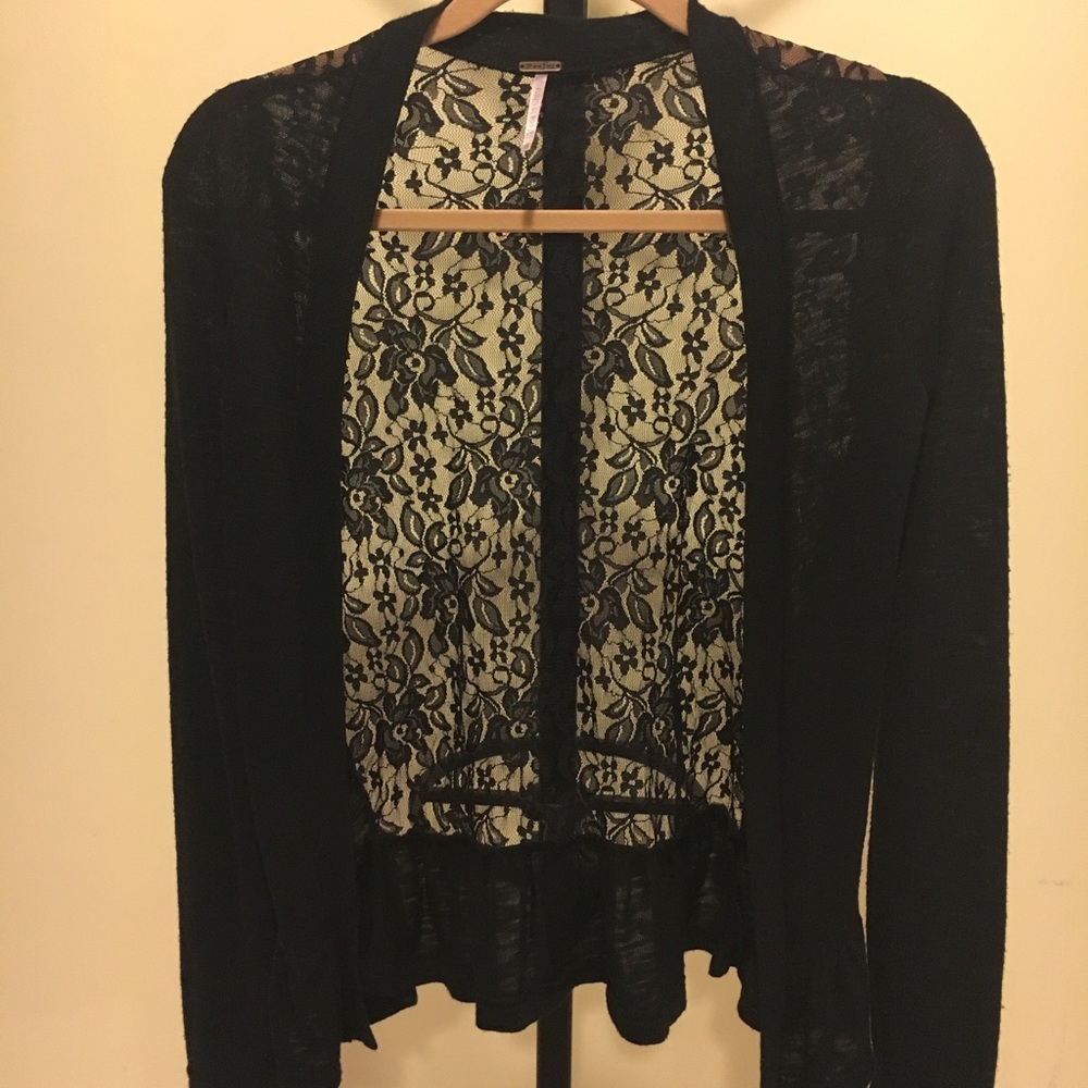 Black lace cardigan